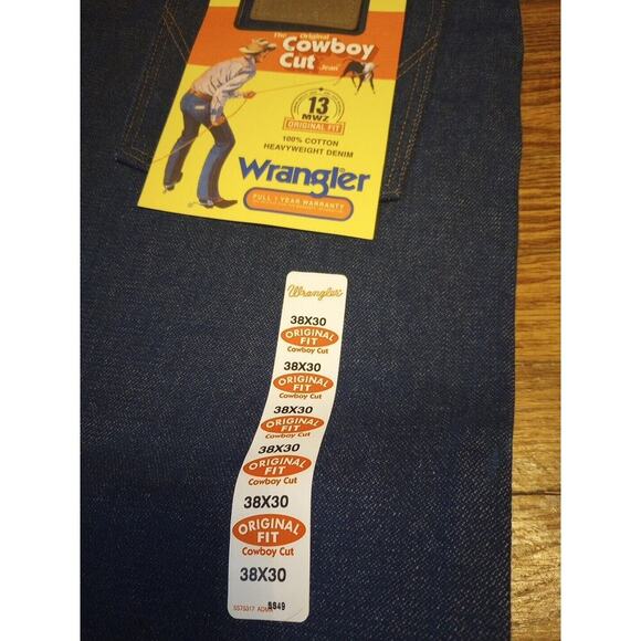 WRANGLER Men's Pro Rodeo Cowboy Cut Competition Jeans 38x30 Blue NEW Heavyweight - Picture 4 of 7